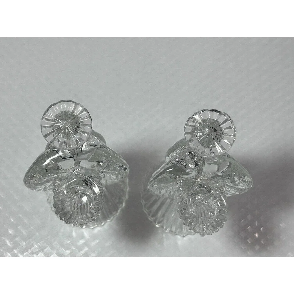 Vintage Lead Crystal‎ Praying Angels Glass Candlestick Candle Holders